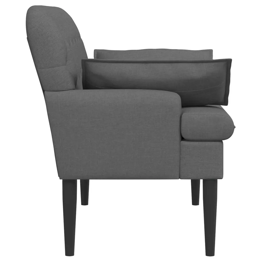Canapé love seat avec capitonnage en boutons Gris foncé Tissu - 4