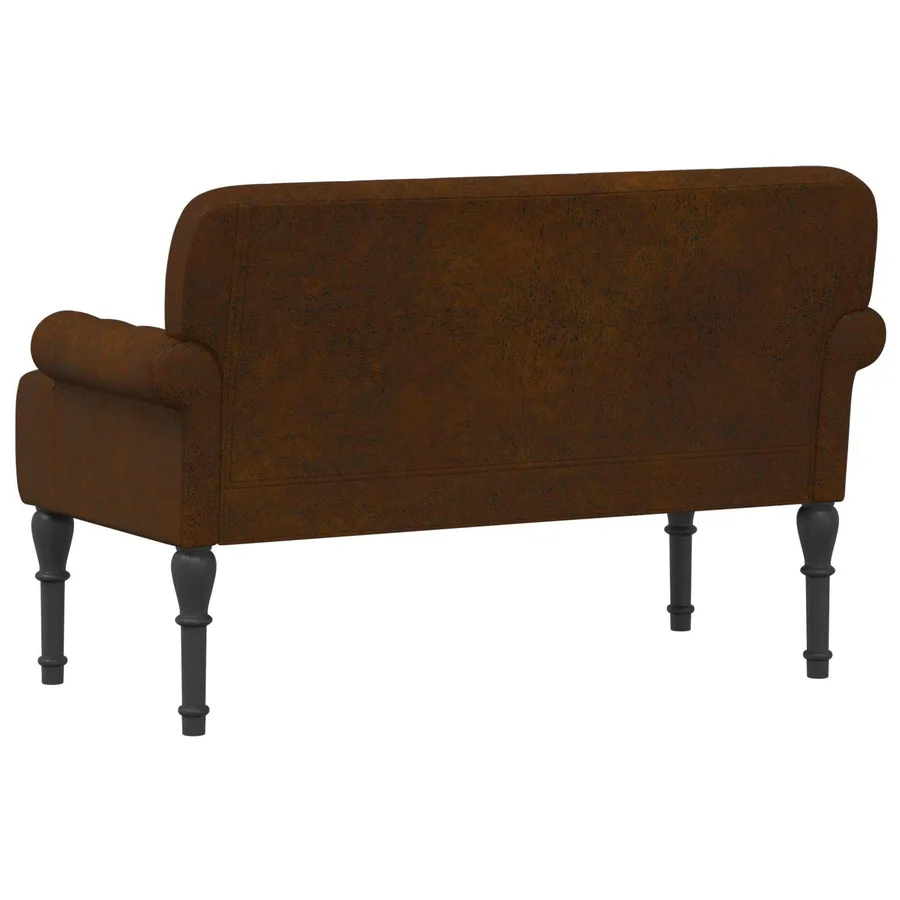 Canapé love seat avec capitonnage en boutons Marron Simili daim - 5