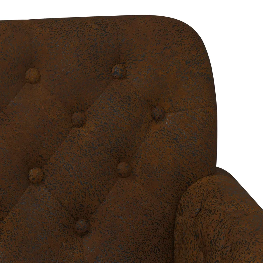 Canapé love seat avec capitonnage en boutons Marron Simili daim - 7