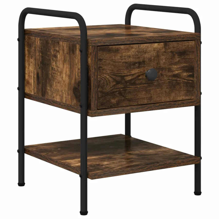 Table de chevet 2 pc Chêne fumé Bois d'ingénierie - 4