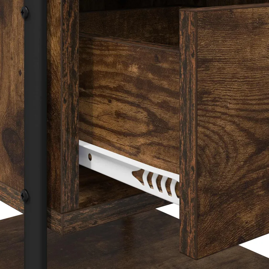 Table de chevet 2 pc Chêne fumé Bois d'ingénierie - 9