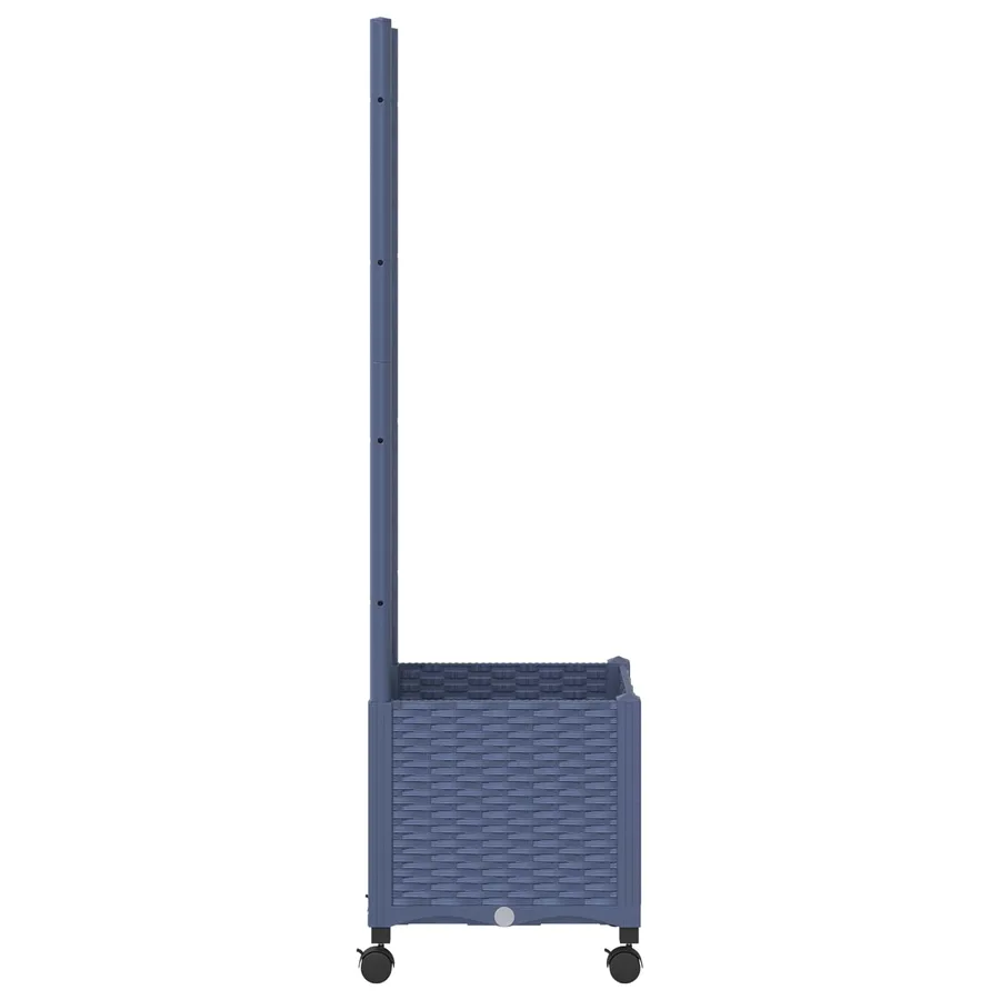 Bac de jardin avec treillis et roues Gris Bleu 40 x 40 x 146 cm - 4