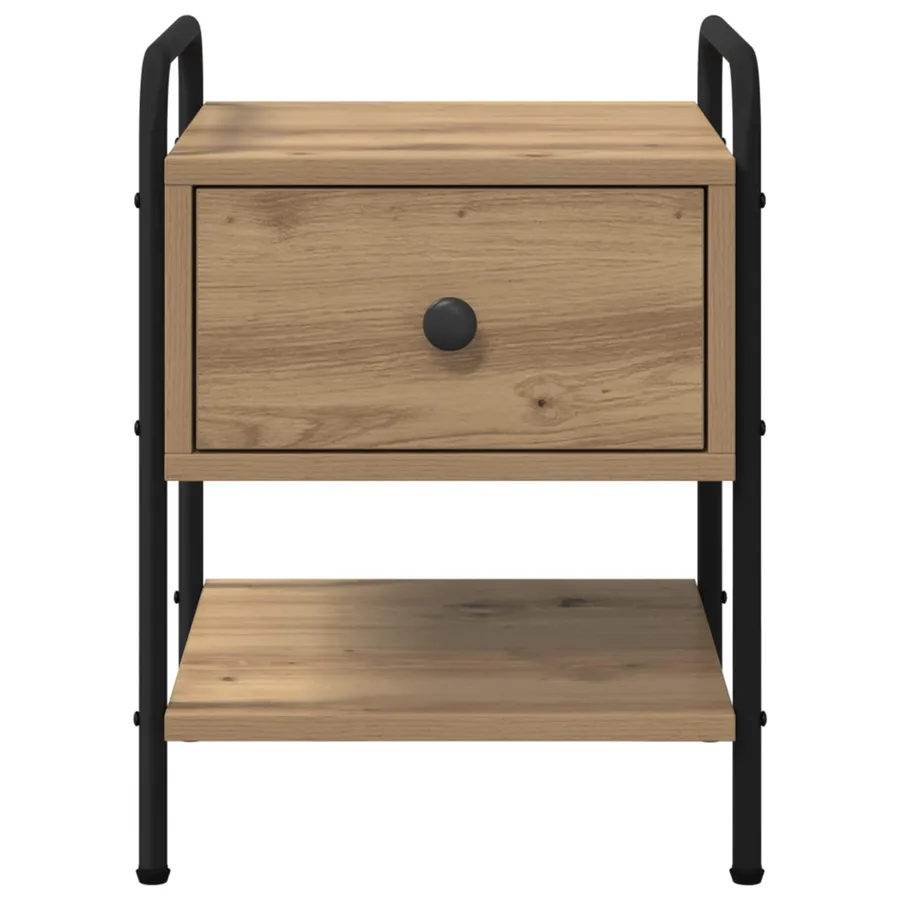 Table de chevet 2 pc Chêne artisanal Bois d'ingénierie - 6
