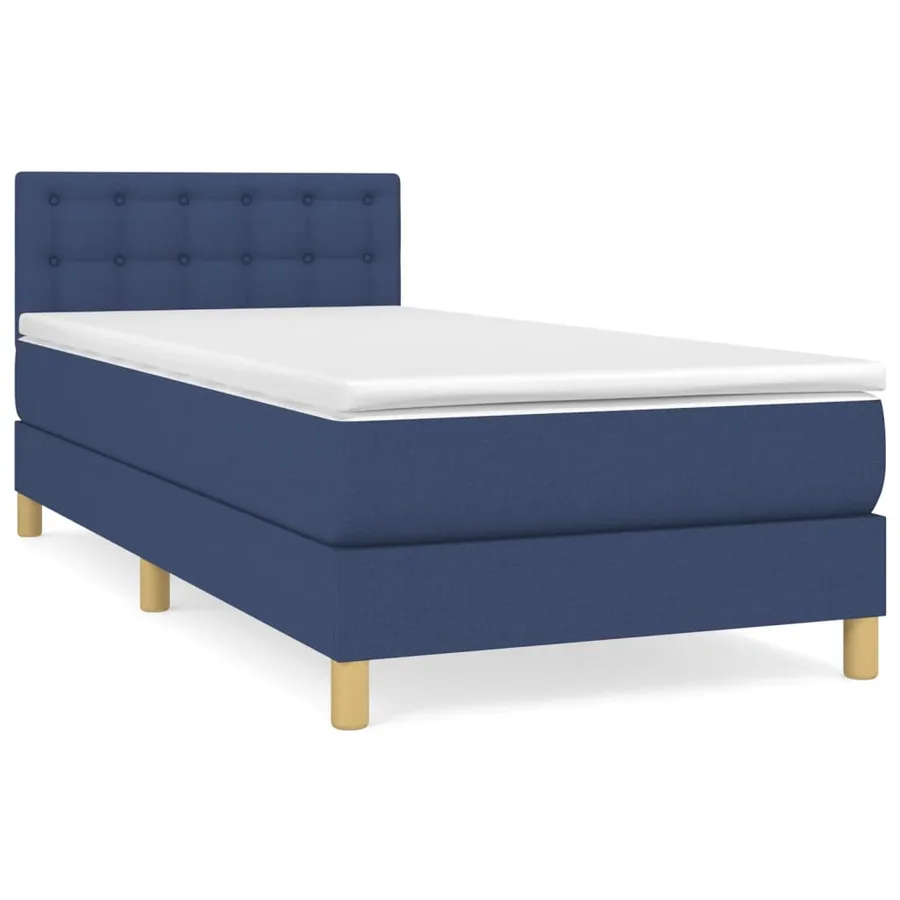 Sommier à lattes de lit avec matelas Bleu 90x200 cm Tissu - 2