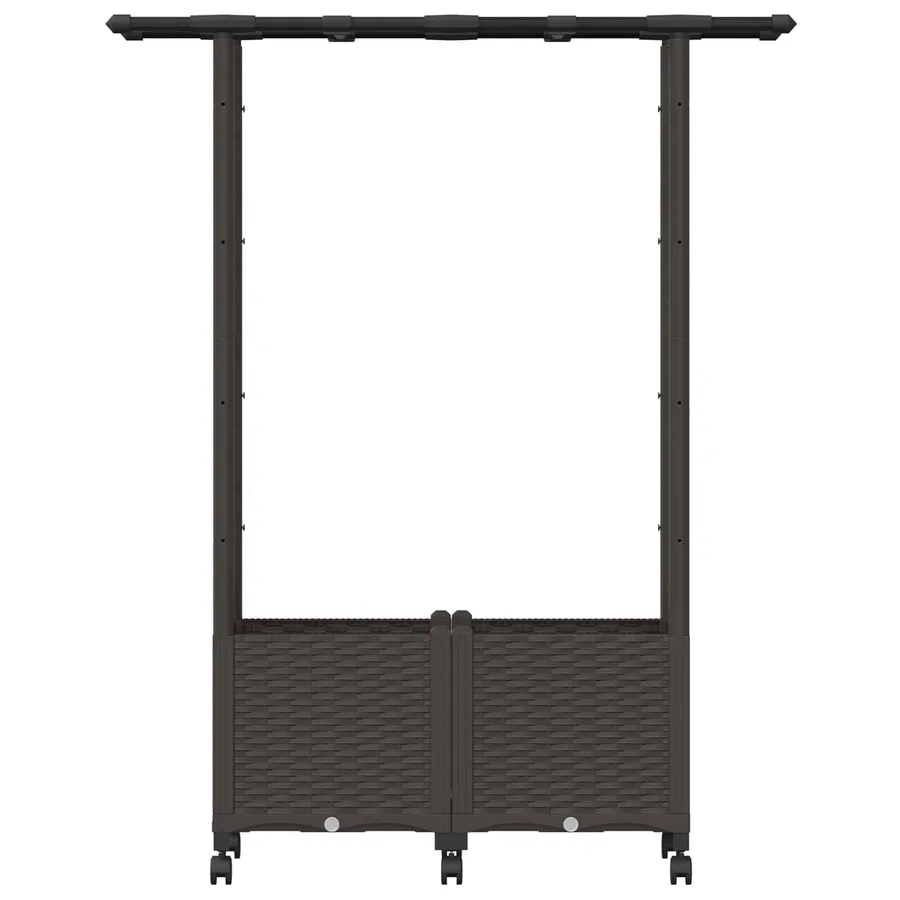Lit Élevé avec Treillis et Toit Marron 124,5 x 40 x 142 cm PP - 4