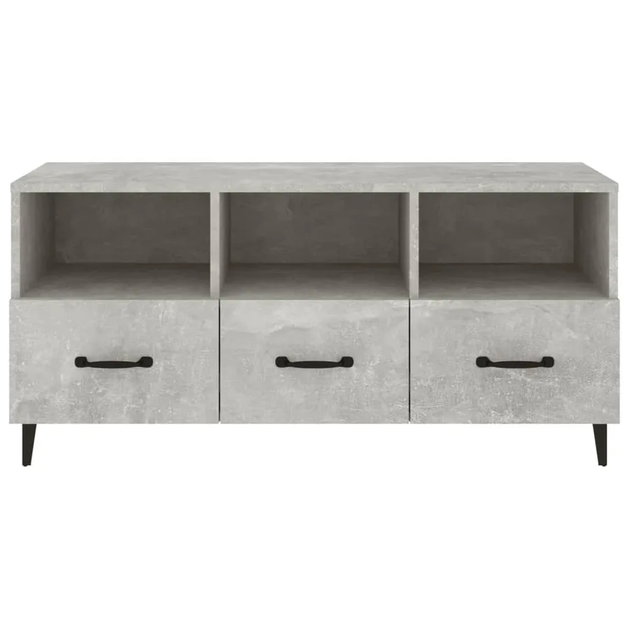 Meuble TV Gris béton 102x35x50 cm Bois d'ingénierie - 5