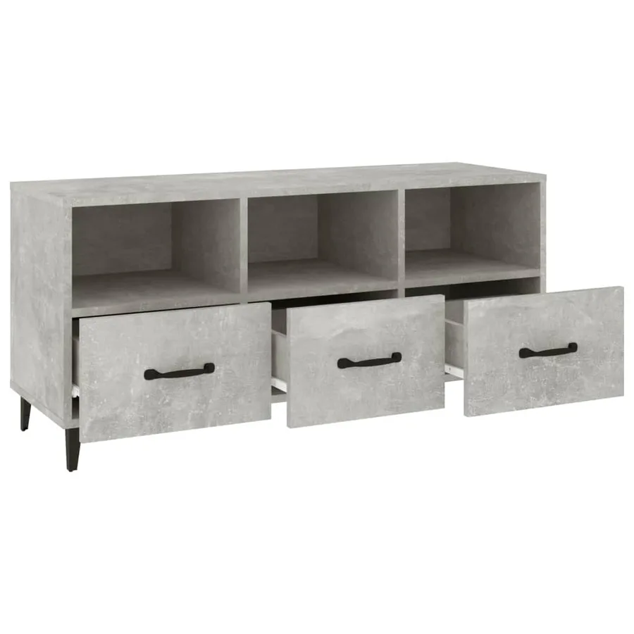 Meuble TV Gris béton 102x35x50 cm Bois d'ingénierie - 6