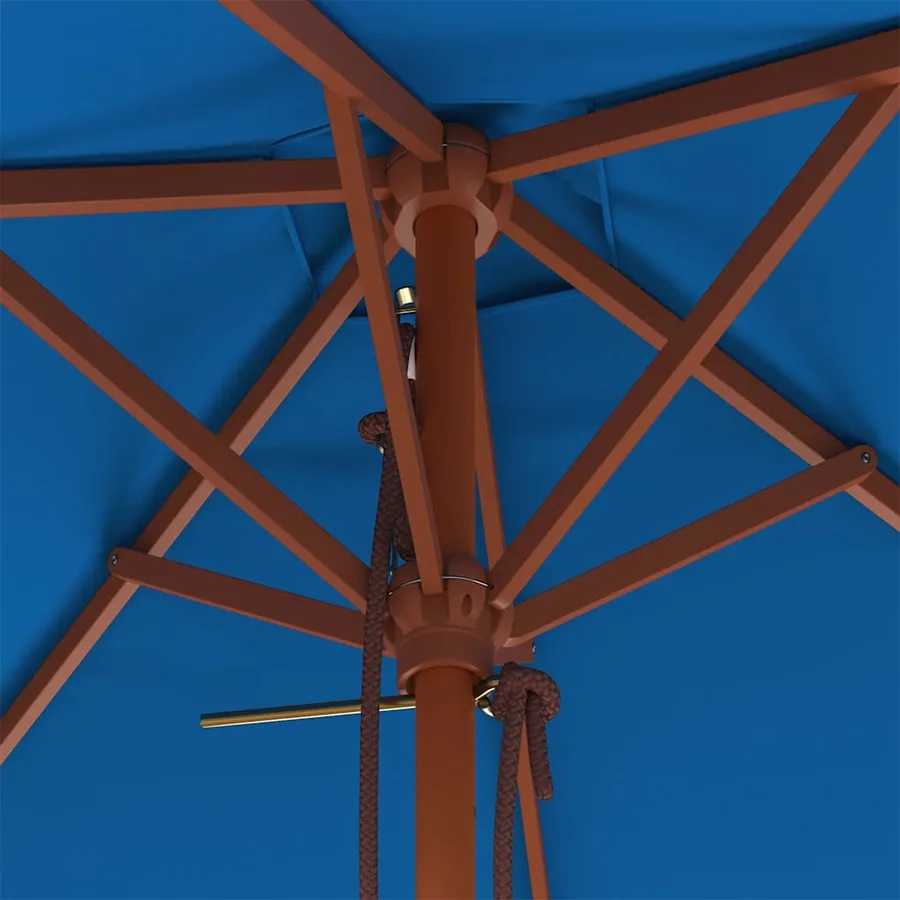 Parasol de jardin avec mât en bois bleu 150x200 cm - 8