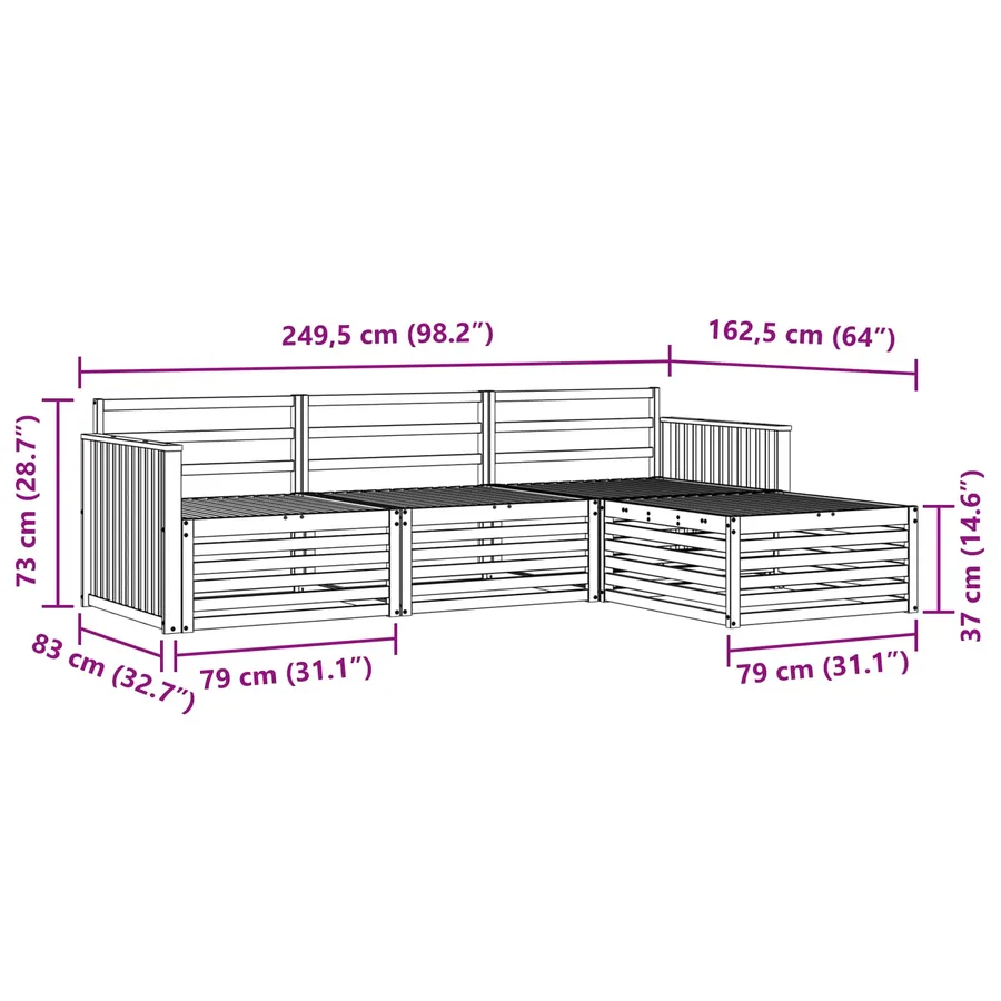 Ensemble de canapés d'extérieur 4 pc Blanc - 7