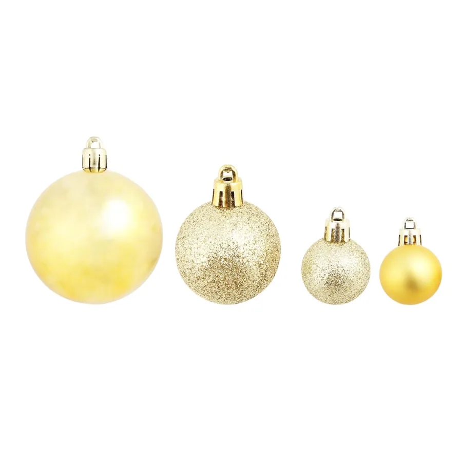 Boules de Noël 100 pcs Rouge/Doré/Vert - 12