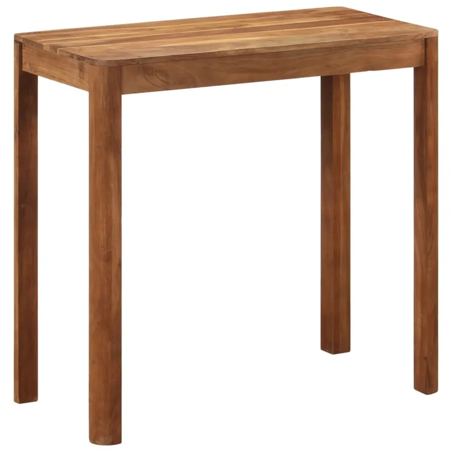 Table de bar bois massif d'acacia et finition miel 110x55x106cm - 10