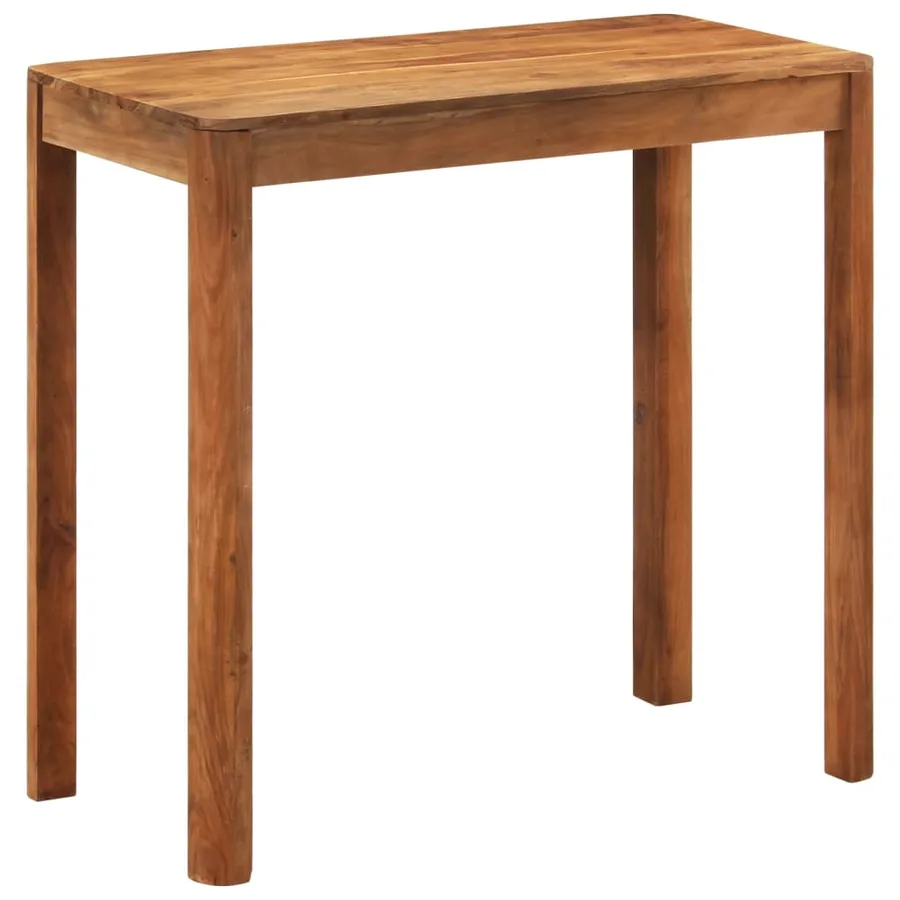 Table de bar bois massif d'acacia et finition miel 110x55x106cm - 11