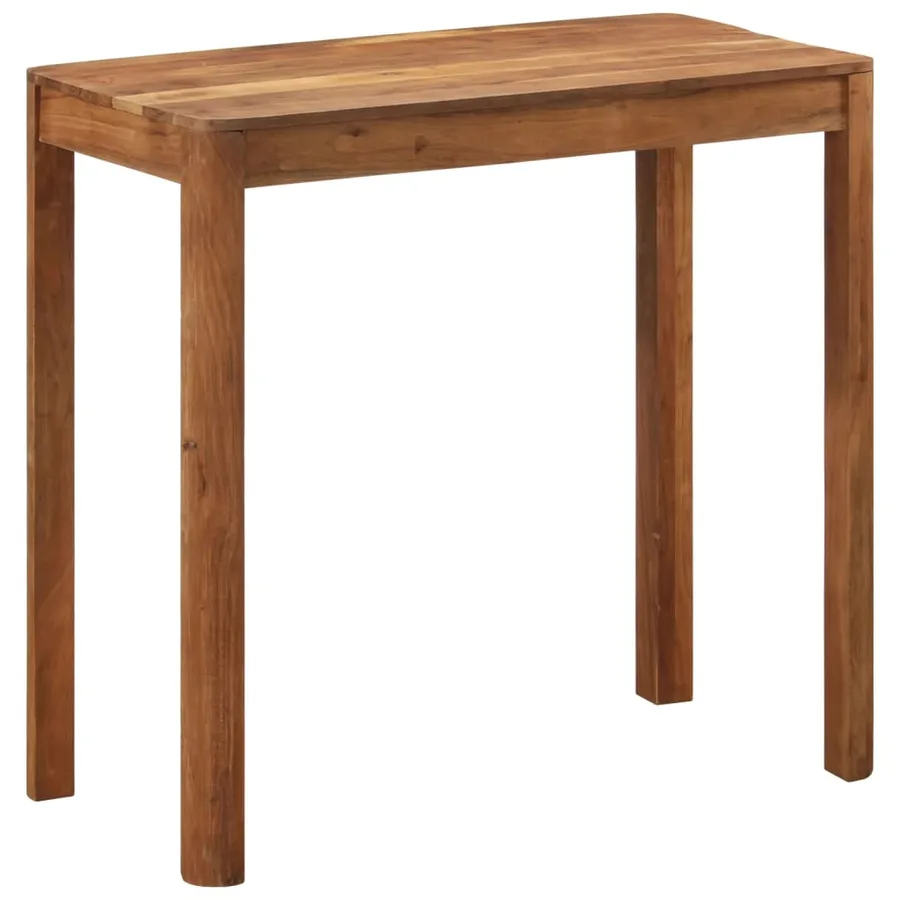 Table de bar bois massif d'acacia et finition miel 110x55x106cm - 12