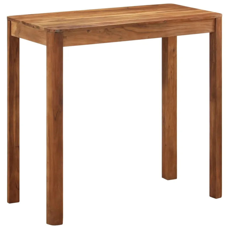Table de bar bois massif d'acacia et finition miel 110x55x106cm - 9