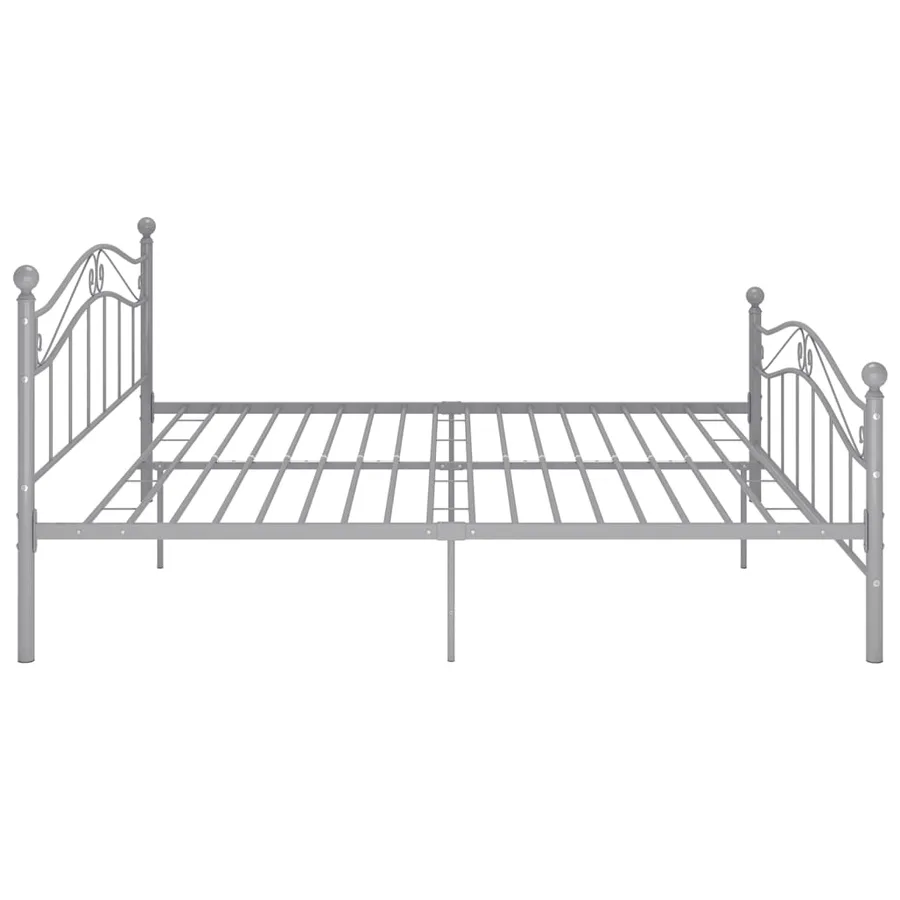 Cadre de lit sans matelas gris métal 140x200 cm - 4