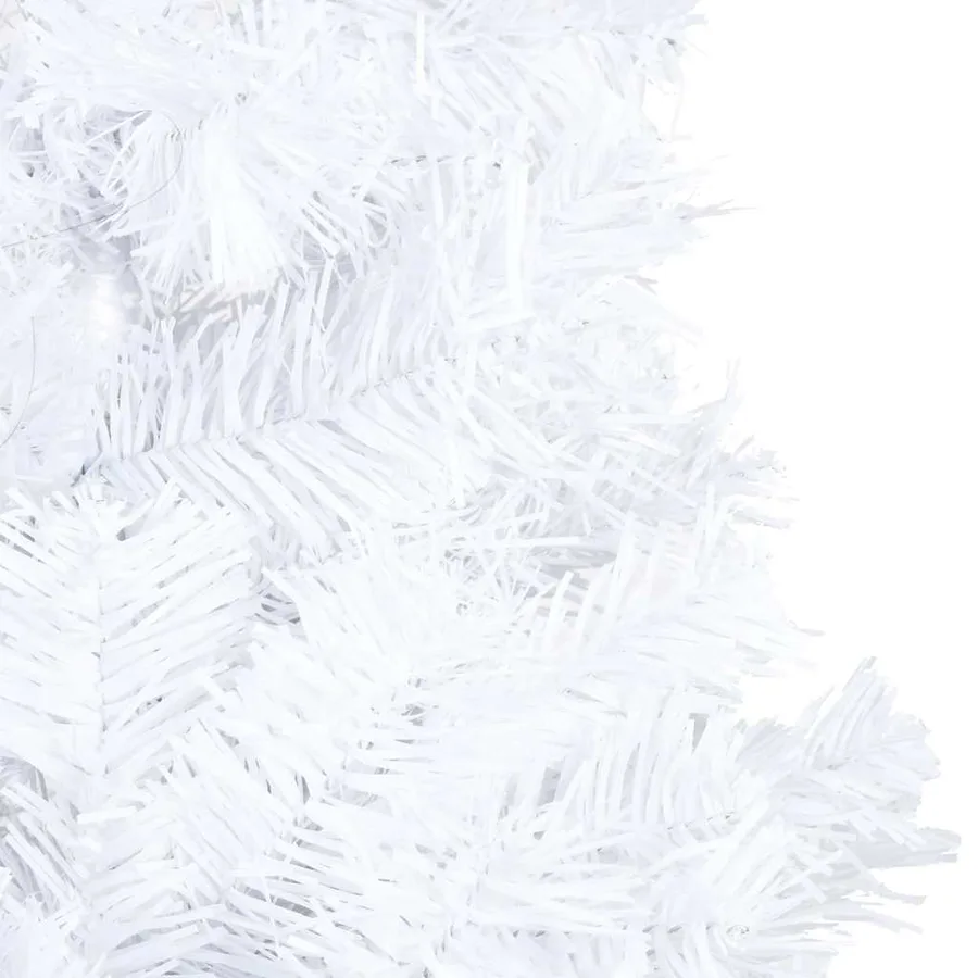 Arbre de Noël artificiel pré-éclairé et boules blanc 150 cm PVC - 10