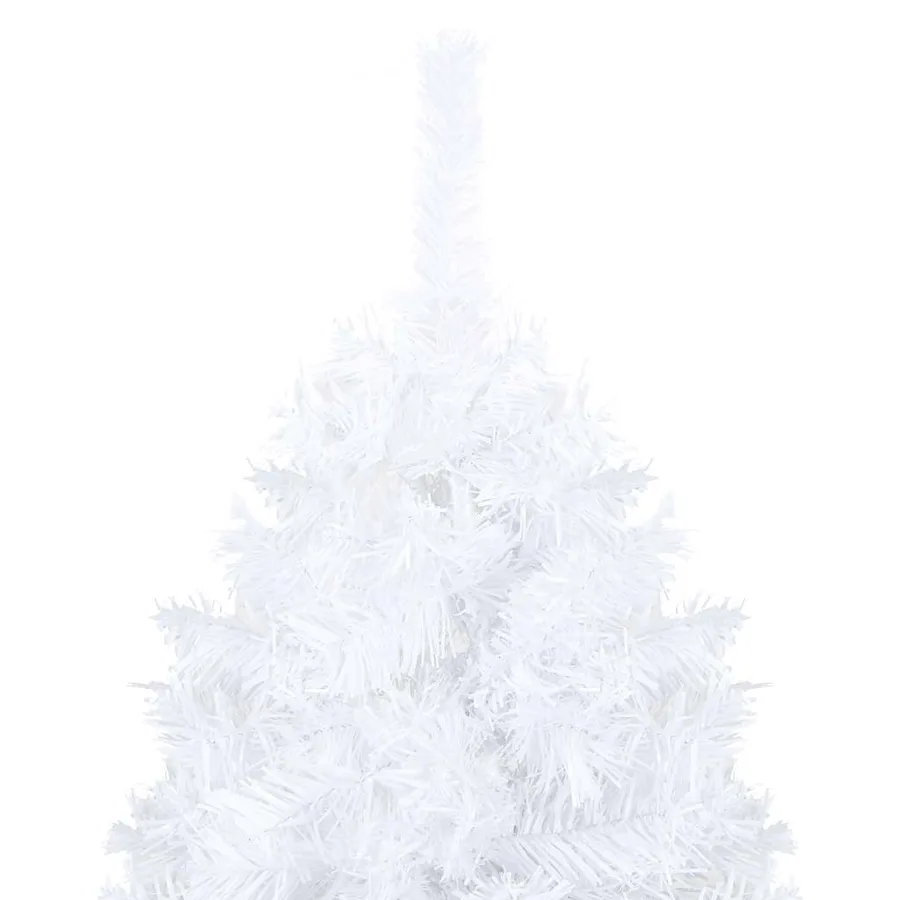 Arbre de Noël artificiel pré-éclairé et boules blanc 150 cm PVC - 9