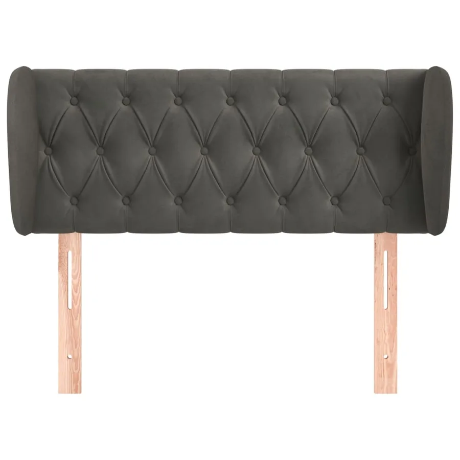 Tête de lit avec oreilles Gris foncé 93x23x78/88 cm Velours - 3