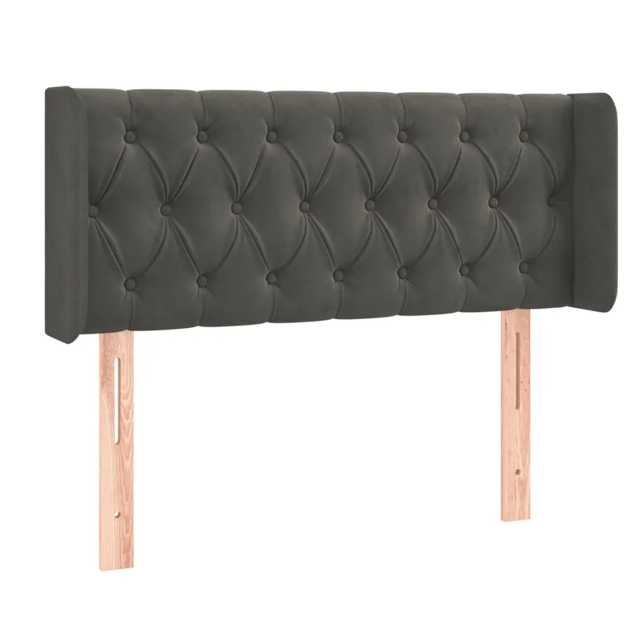 Tête de lit à LED Gris foncé 93x16x78/88 cm Velours - 3