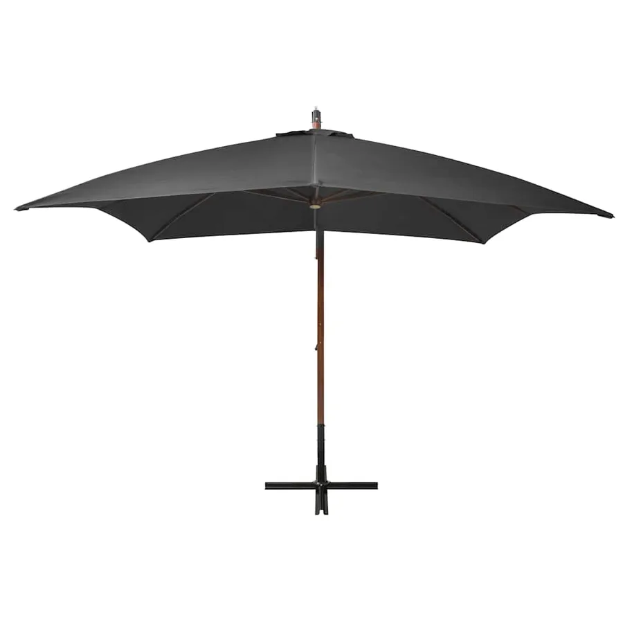 Parasol de jardin suspendu avec mât Anthracite bois de sapin - 2
