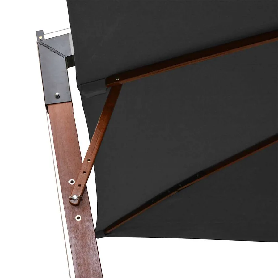Parasol de jardin suspendu avec mât Anthracite bois de sapin - 5