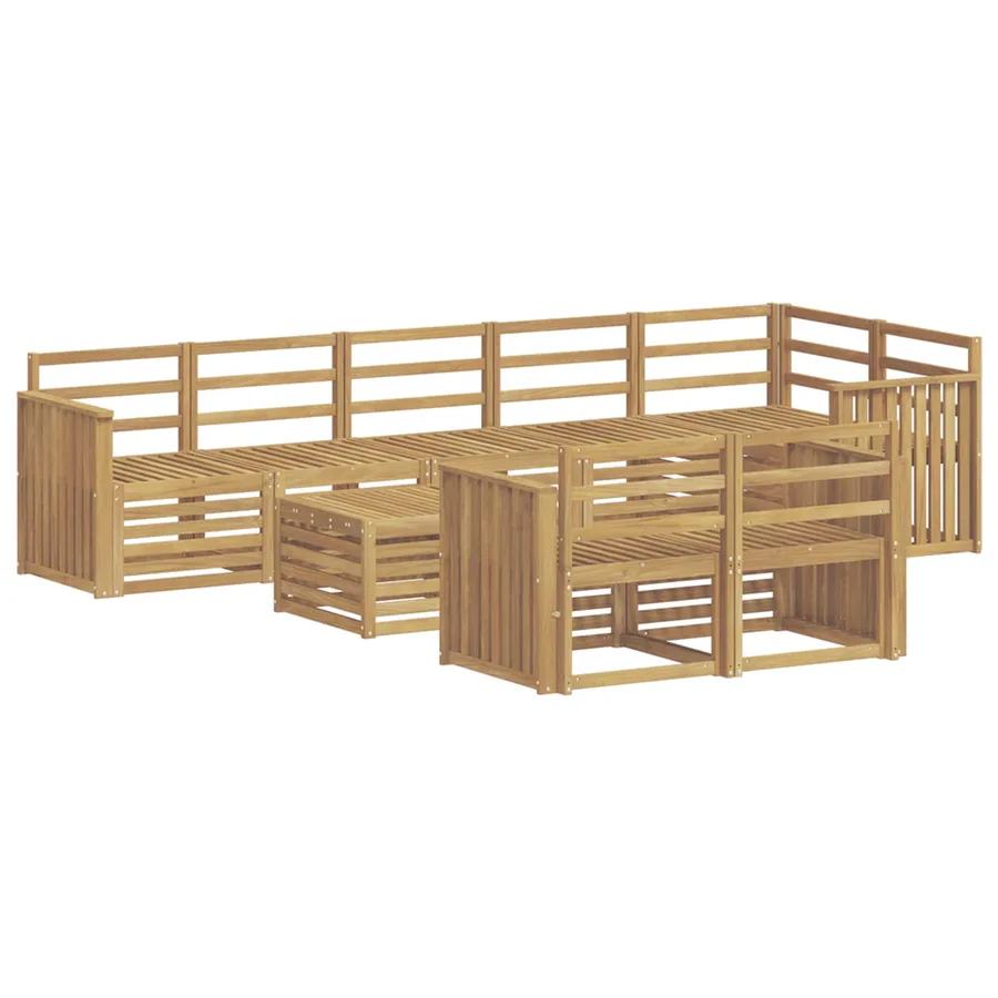 Ensemble de canapés d'extérieur 9 pcs Blanc 59 x 59 x 37 cm - 2