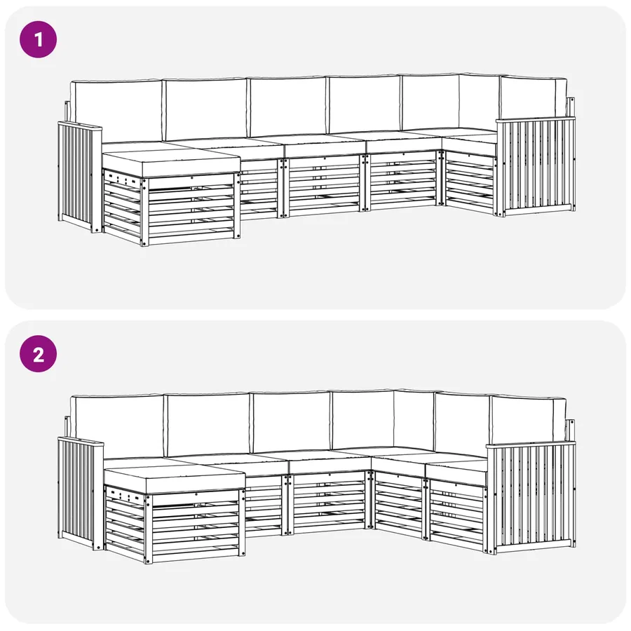 Ensemble de canapés d'extérieur 7 pcs Blanc et anthracite - 7