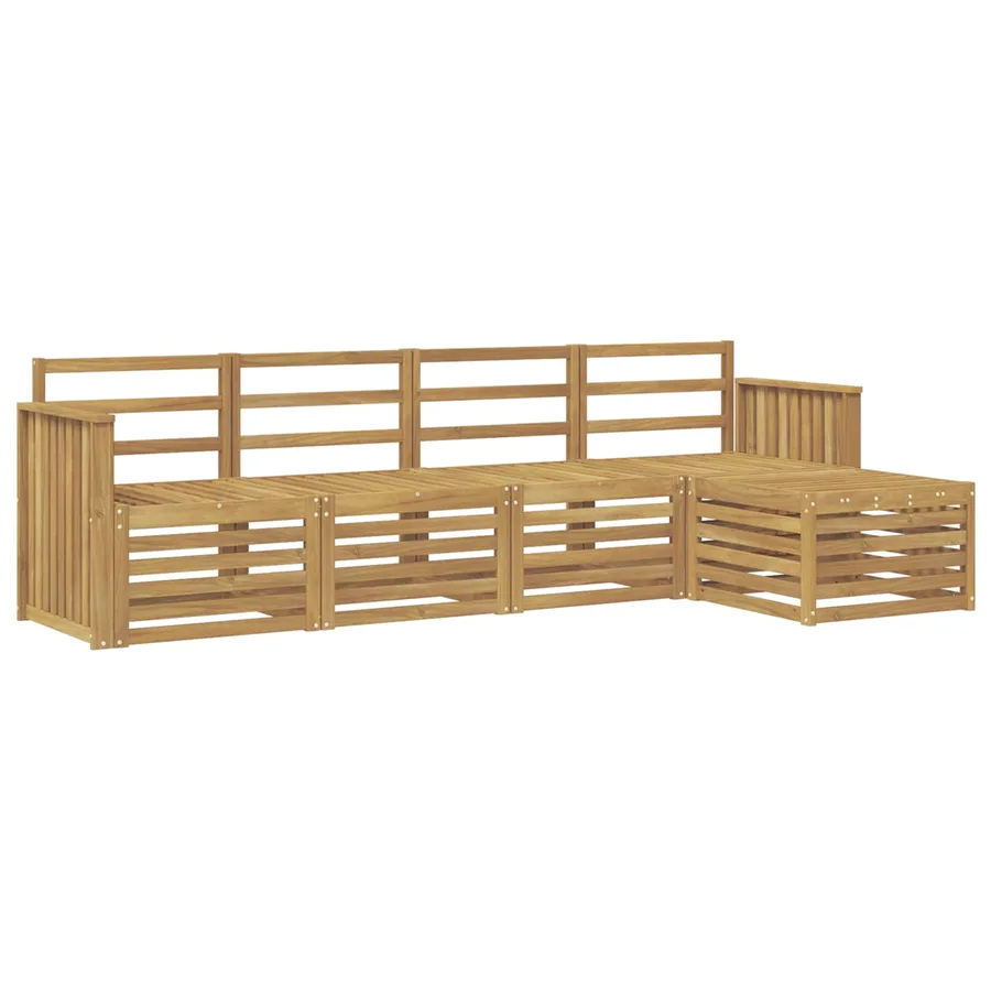 Ensemble de canapés d'extérieur 5 pcs Blanc 249 x 122,5 x 73 cm - 2