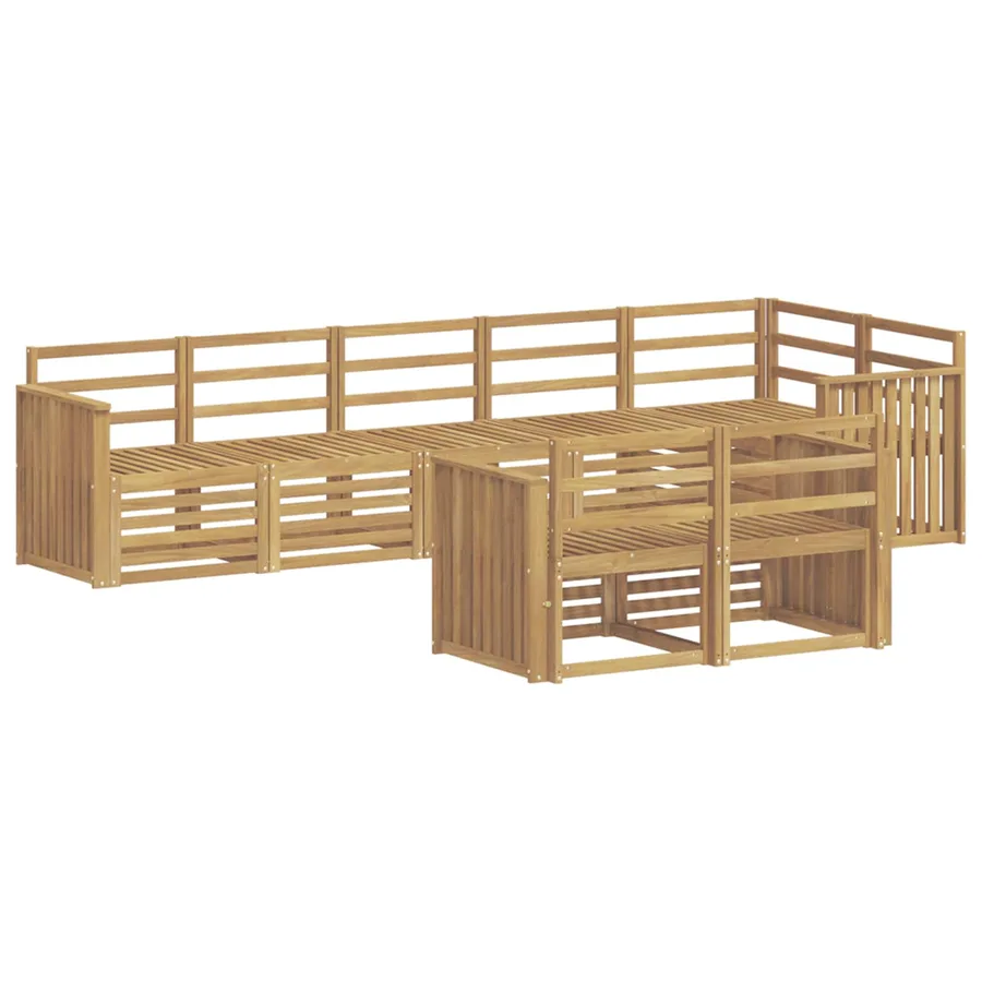 Ensemble de canapés d'extérieur 8 pcs Blanc 306 x 128,5 x 73 cm - 2