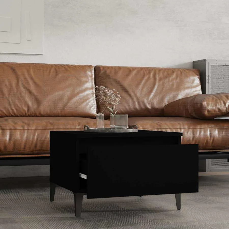 Table d'appoint Noir 50x46x35 cm Bois d'ingénierie - 3