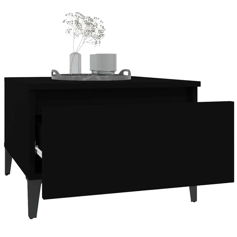 Table d'appoint Noir 50x46x35 cm Bois d'ingénierie - 5