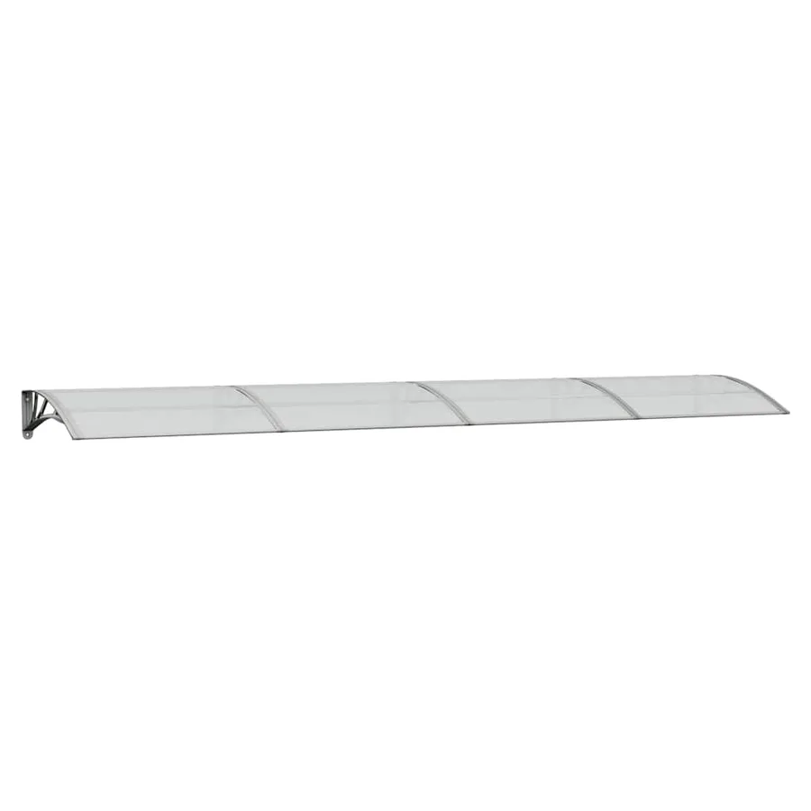 Auvent de porte Gris et transparent 400x75 cm Polycarbonate - 2