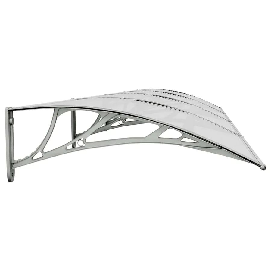 Auvent de porte Gris et transparent 400x75 cm Polycarbonate - 5