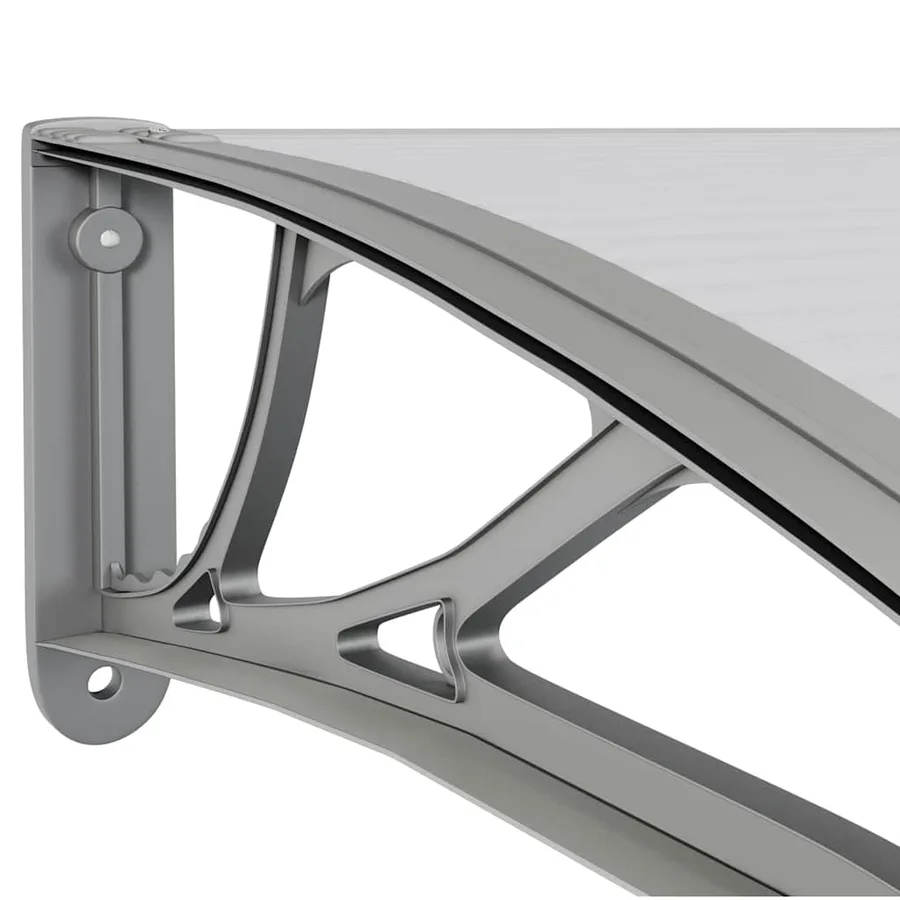 Auvent de porte Gris et transparent 400x75 cm Polycarbonate - 6