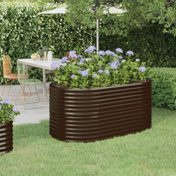 Lit surélevé de jardin Acier galvanisé marron
