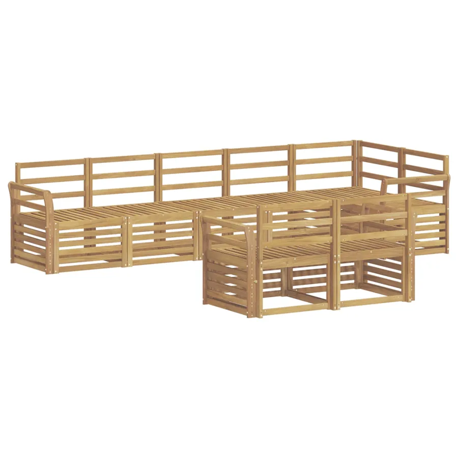 Ensemble de canapés d'extérieur 8 pcs Blanc 308 x 130,5 x 73 cm - 2