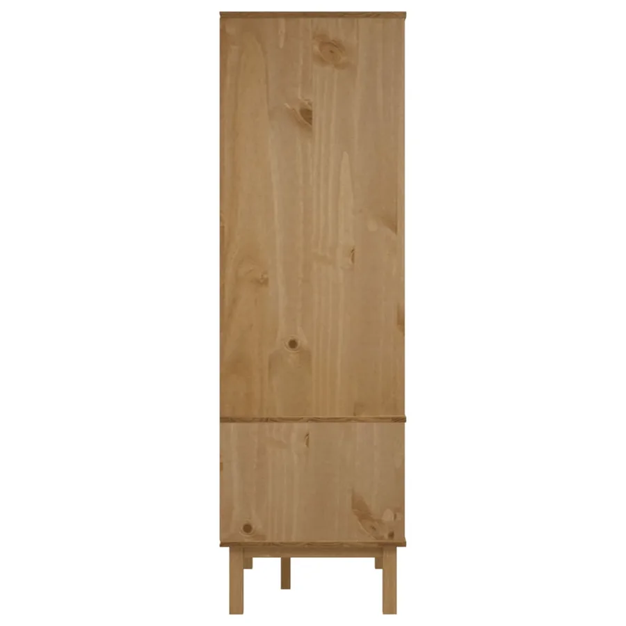 Garde-robe OTTA Marron et blanc 76,5x53x172 cm Bois massif pin - 5