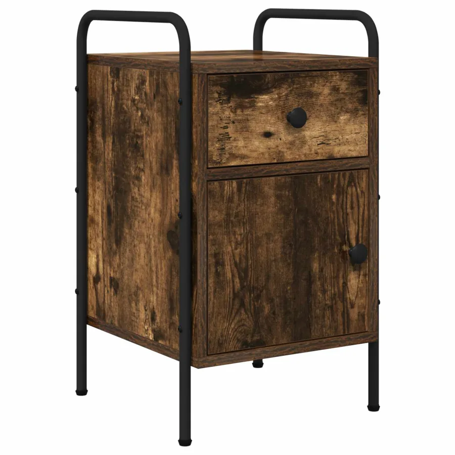 Table de chevet Chêne fumé 35 x 36,5 x 61 cm Bois d'ingénierie