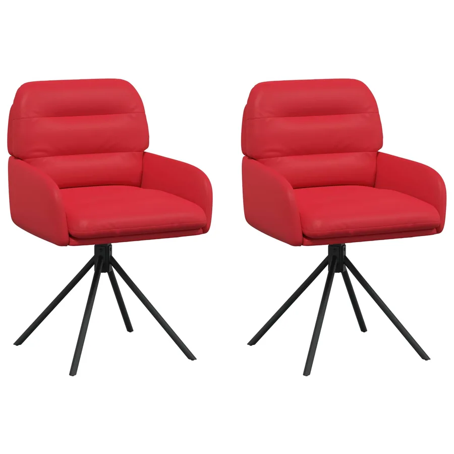 Chaises de salle à manger pivotantes 2 pcs Simili cuir Rouge - 2