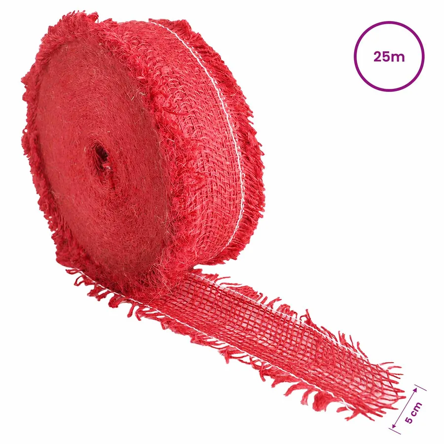 Rouleau de jute Rouge 5 x 2500 cm - 6