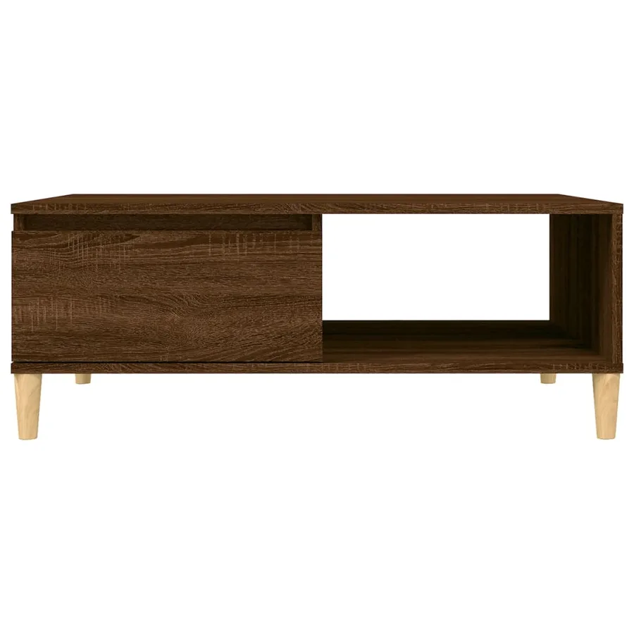 Table basse chêne marron 90x60x35 cm bois d'ingénierie - 5