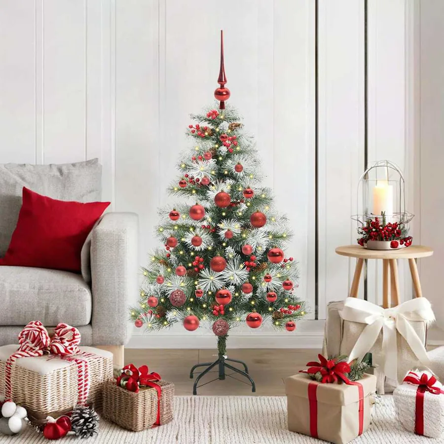 Sapin de Noël artificiel Vert et blanc 120 cm
