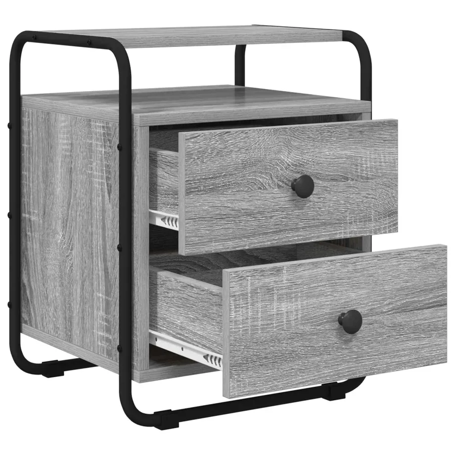 Table de chevet 2 pc Sonoma gris Bois d'ingénierie - 4