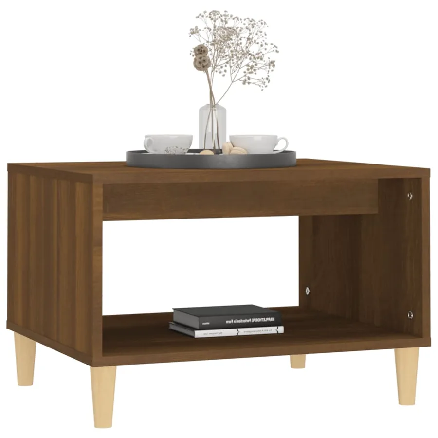 Table basse Chêne marron 60x50x40 cm Bois d'ingénierie - 4