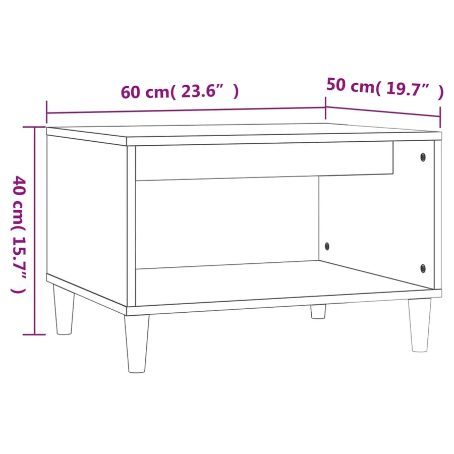 Table basse Chêne marron 60x50x40 cm Bois d'ingénierie - 7