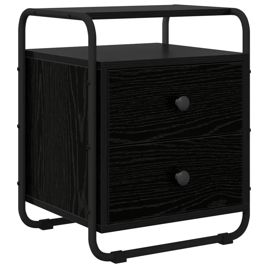 Table de chevet 2 pc Chêne noir Bois d'ingénierie - 4