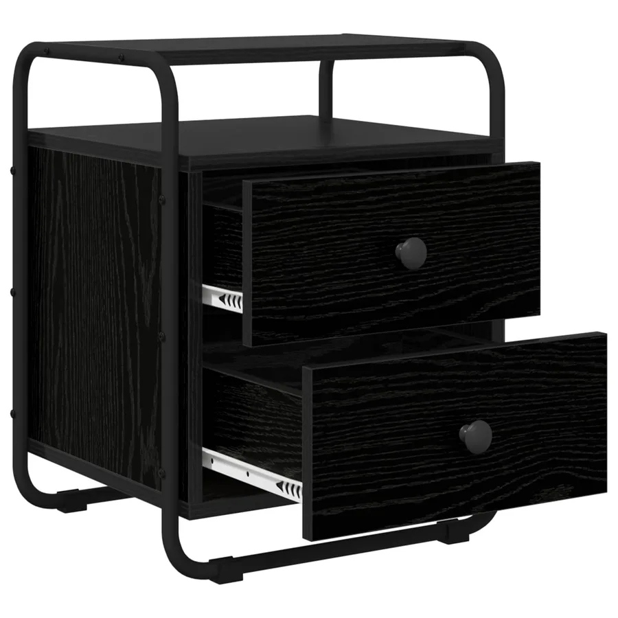 Table de chevet 2 pc Chêne noir Bois d'ingénierie - 5