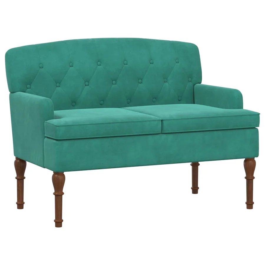 Canapé love seat avec capitonnage en boutons Turquoise Velours - 2