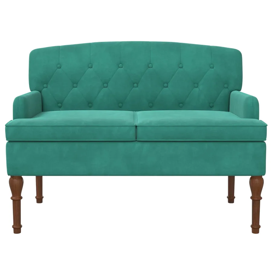 Canapé love seat avec capitonnage en boutons Turquoise Velours - 3