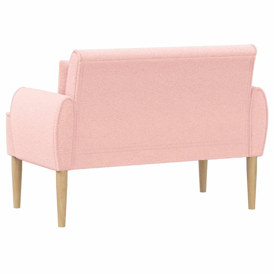Canapé love seat avec capitonnage en boutons Rose Bouclé - 5